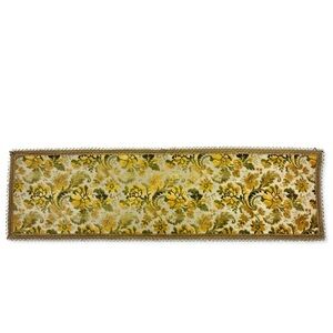 Vintage Green & Yellow Floral Tapestry Table Runner